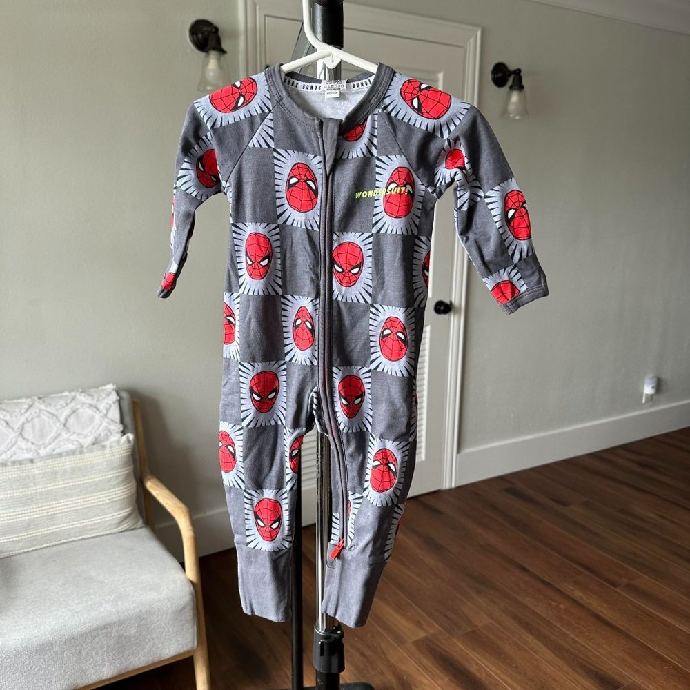 Baby Boy BONDS Spiderman Marvel Wondersuit One-Piece Footie Size 00 3-6m NWT